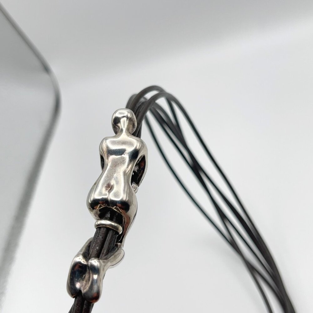 UNO de 50 Leather Silver plated Necklace Skalator Woman Climb BOHO Tassel Dangle - Picture 7 of 16